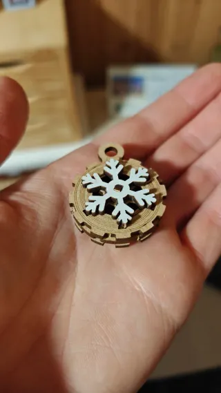 Adorno Copo Nieve Madera