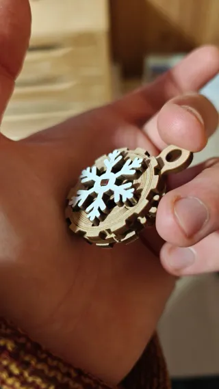 Adorno Copo Nieve Madera