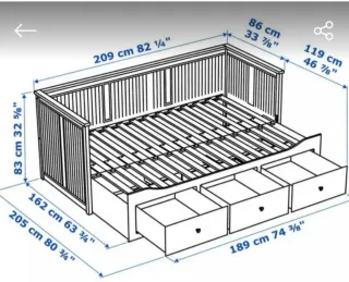 Sofá Cama IKEA HEMNES 80x200 con 3 cajones