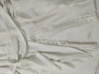 Conjunto bata y camisón largo blanco