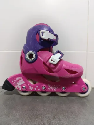 Patines línea Oxelo rosas+ Casco+Kit protecciones