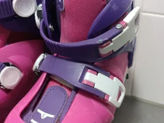 Patines línea Oxelo rosas+ Casco+Kit protecciones