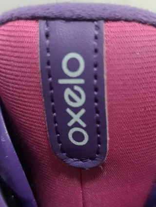 Patines línea Oxelo rosas+ Casco+Kit protecciones