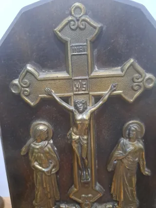 Cruz de escritorio madera y metal 1930