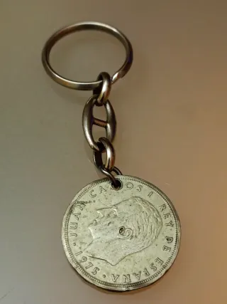Llavero Moneda 50 Pesetas Juan Carlos I 1975