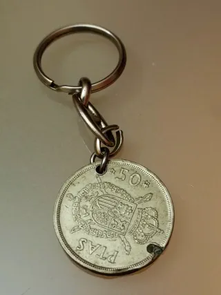 Llavero Moneda 50 Pesetas Juan Carlos I 1975