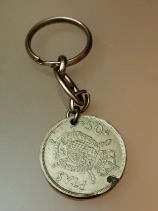 Llavero Moneda 50 Pesetas Juan Carlos I 1975