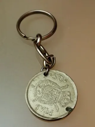 Llavero Moneda 50 Pesetas Juan Carlos I 1975