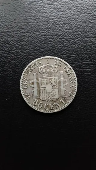 50 céntimos 1892 Variante *2*2 (9 sobre 8)