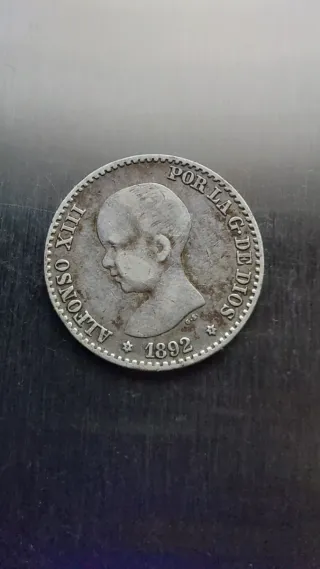 50 céntimos 1892 Variante *2*2 (9 sobre 8)
