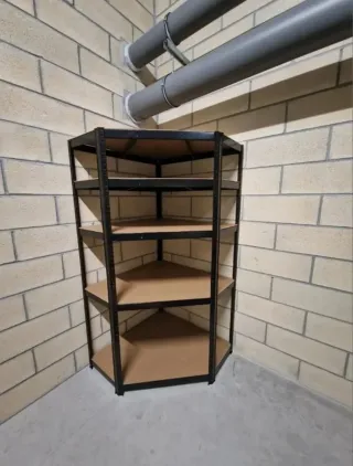 Estantería metálica esquinera negra 180cm NUEVA