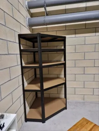 Estantería metálica esquinera negra 180cm NUEVA