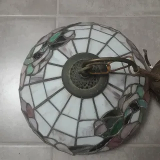 Lámpara colgante Tiffany cristal y metal ,30cm dia