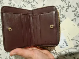 Monedero Calvin Klein Piel Burdeos Dorado