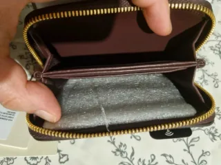 Monedero Calvin Klein Piel Burdeos Dorado