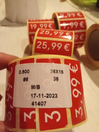 Etiquetas adhesivas con precios