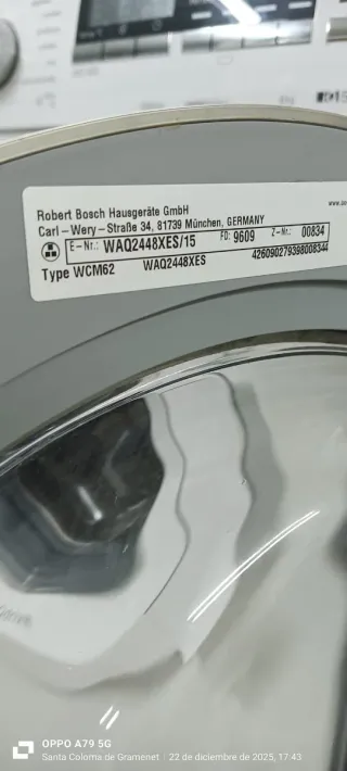 LAVADORA CARGA FRONTAL BOSCH 8 KG A+++