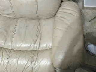 Sofá relax piel beige 2 plazas