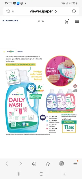 Stanhome Daily Wash Detersivo Lavatrice