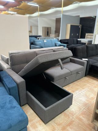 Sofá chaise longue gris cama NUEVO oferta