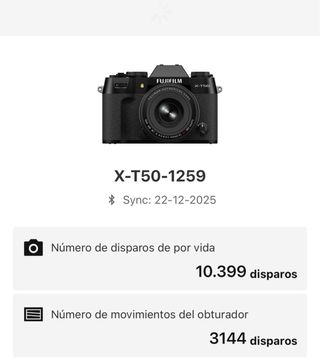 Fujifilm XT50 Cámara Negra