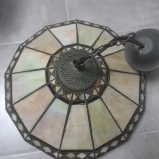 Lámpara colgante Tiffany cristal y metal, 40cm dia