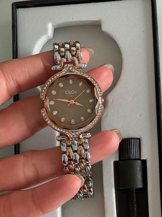 Reloj CILOA marrón y plateado