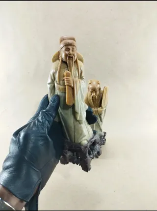 Figuras Fu Xing y Zughe Liang Esteatita