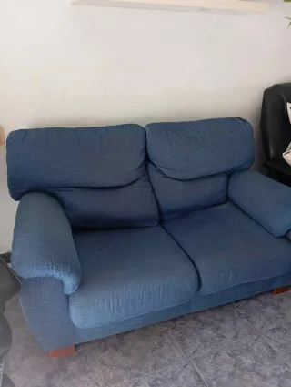 Sofá 2 plazas azul