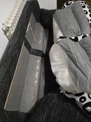 Sofá de 2 plazas gris y multicolor