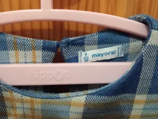 Vestido niña de Mayoral de cuadros azul