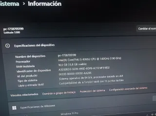 Portátil Dell i5-8365U 16GB RAM 256GB SSD