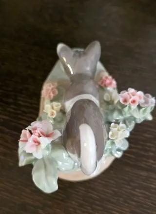 Figura Lladró Gato y Rana Porcelana España