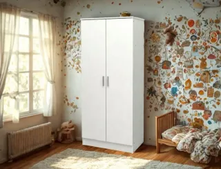 Armario 4 puertas madera y negro