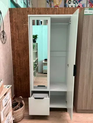 Armario 4 puertas madera y negro