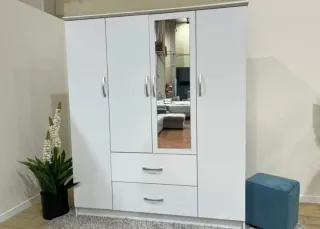 Armario 4 puertas madera y negro