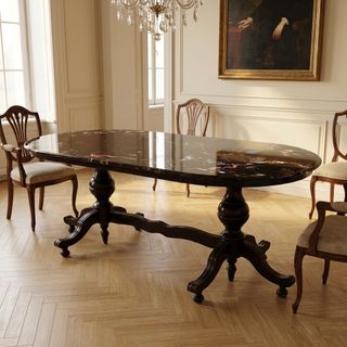 Tavolo con piano in vetro decorativo – anni 50-60