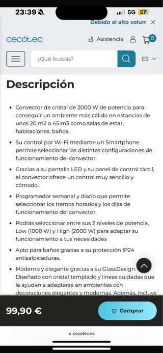 Convector ( radiador ) Cecotec