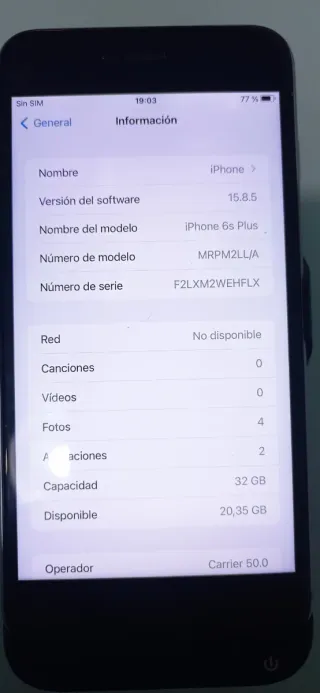 iPhone 6S Plus Plata