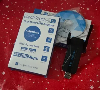 Adaptador WiFi USB ElecMoga 1300Mbps Dual Band