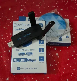 Adaptador WiFi USB ElecMoga 1300Mbps Dual Band