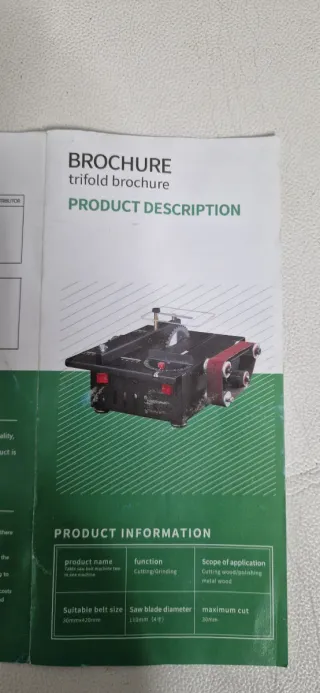 Mini sierra de mesa y lijadora