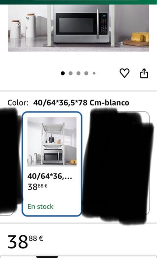 Estantería Metálica para Microondas Blanca