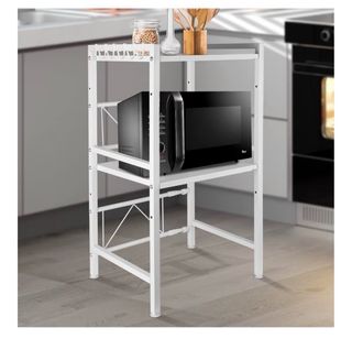 Estantería Metálica para Microondas Blanca
