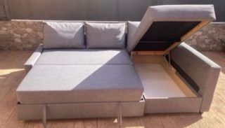 Sofá cama chaiselongue gris