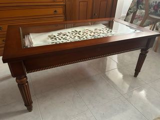 Mesa de centro madera y cristal