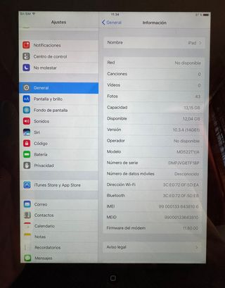 Apple iPad WiFi + SIM Plata