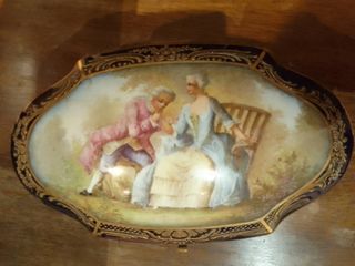 Portagioie Château de Longpré blu e oro