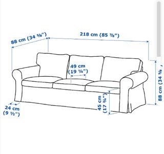 Sofá 3 plazas y reposapiés , Ektorp (conjunto)