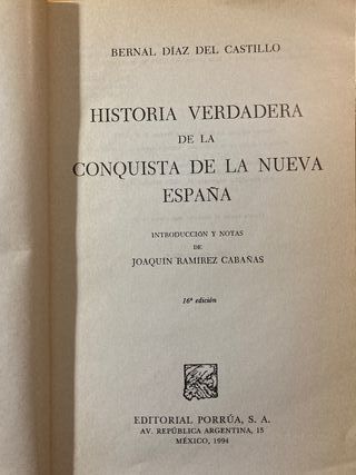 Historia Verdadera de la Conquista de la Nueva ...
